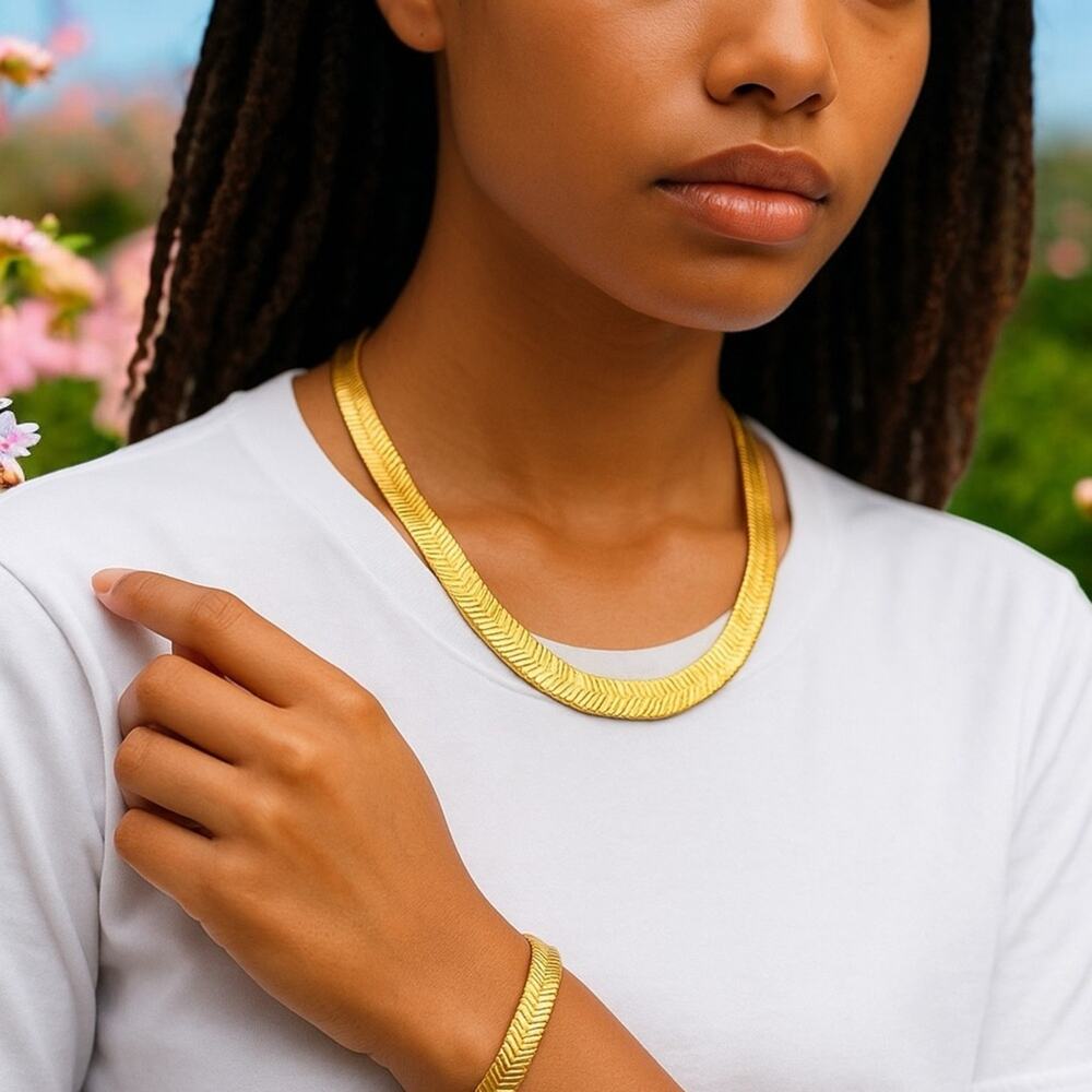 Gold Plated Necklace & Bracelet Set